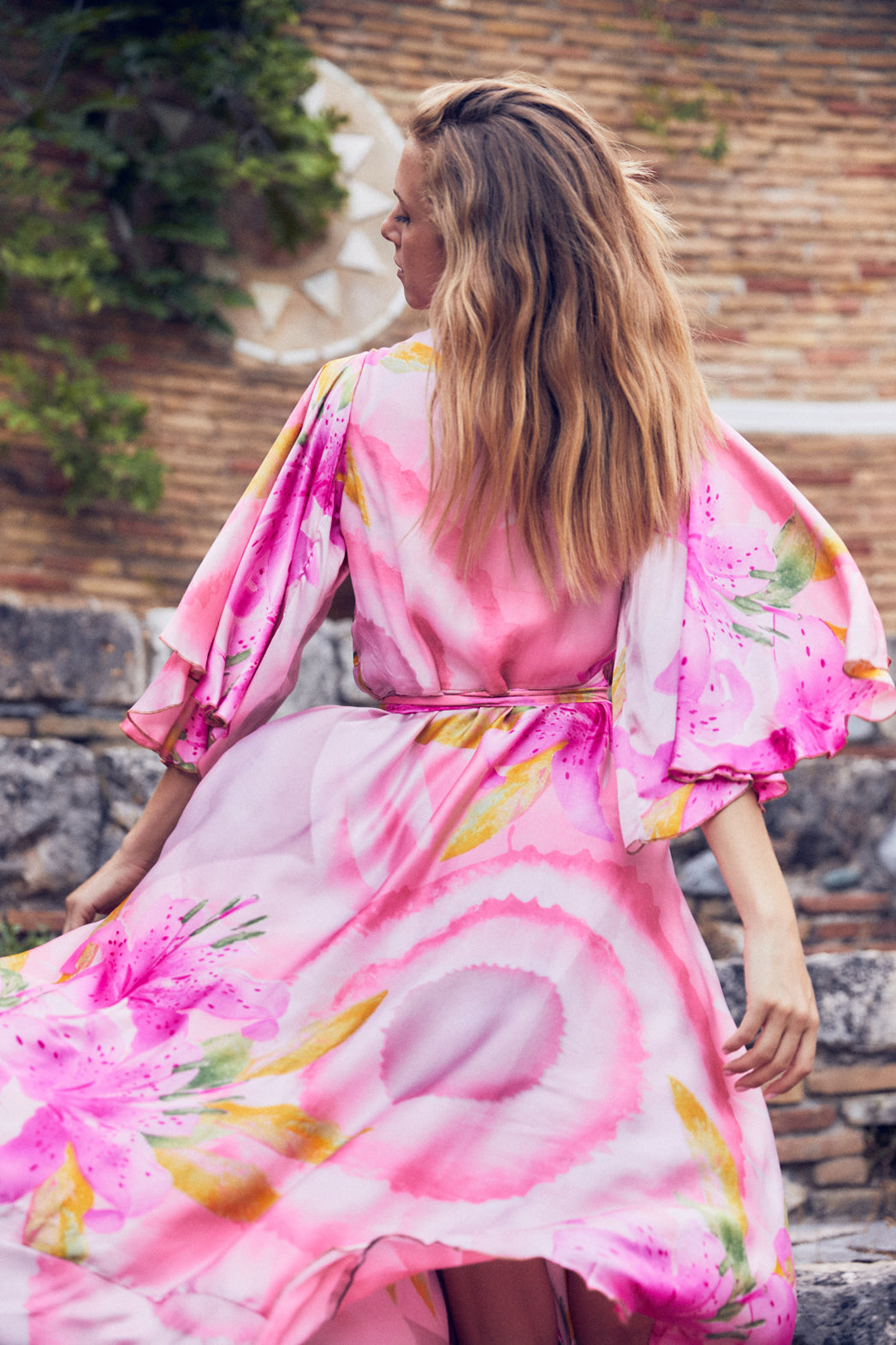 silk kimono wrap dress Silk Short Kimono Wrap dress (Green)