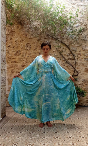 SET - Saraswati Dress/Skirt with Butterfly top - Light Blue