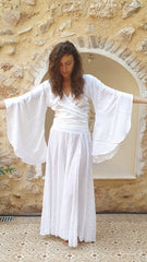 SET - Saraswati with Butterfly top - White