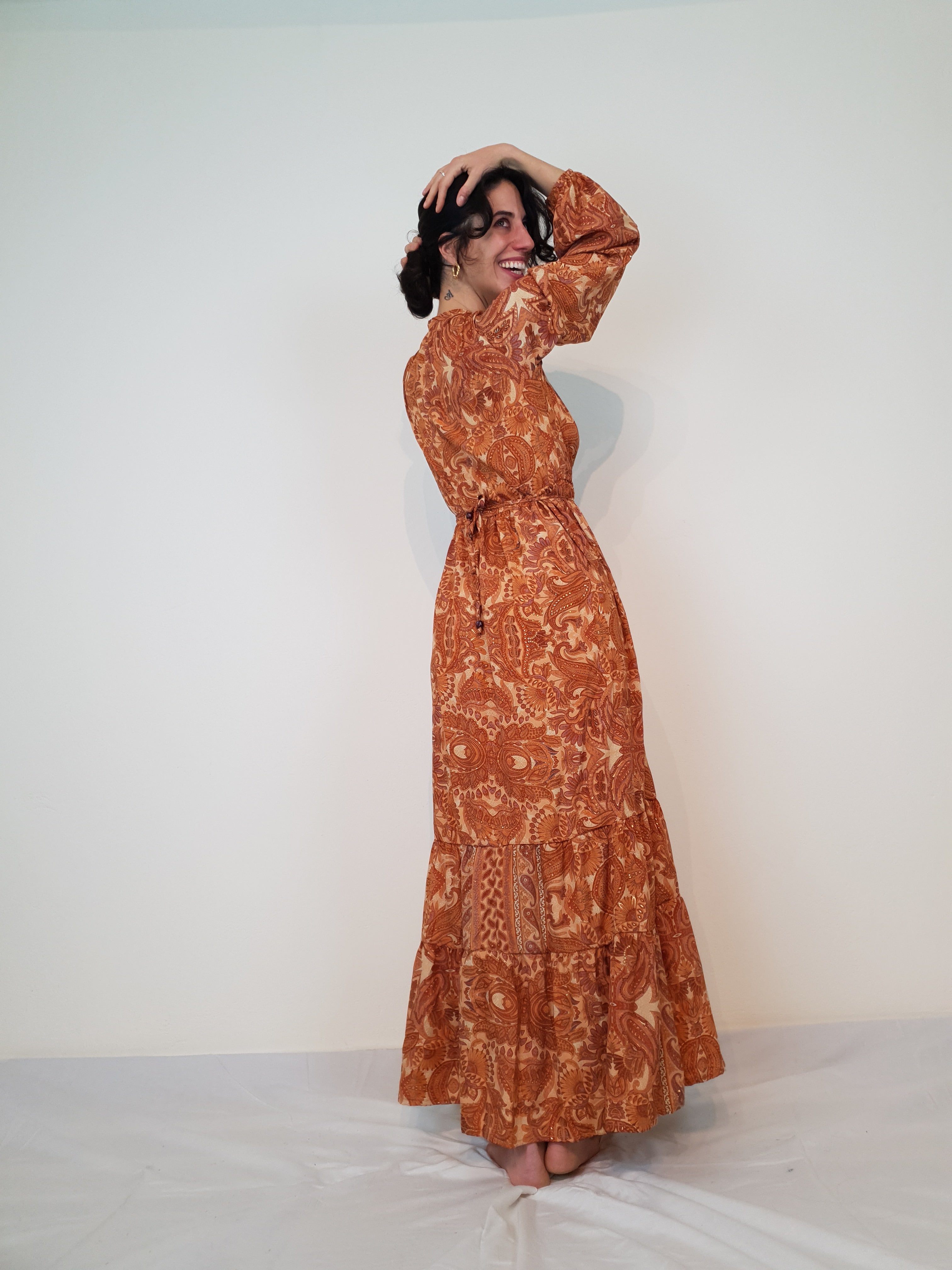 Pomona Kimono Dress - Brown