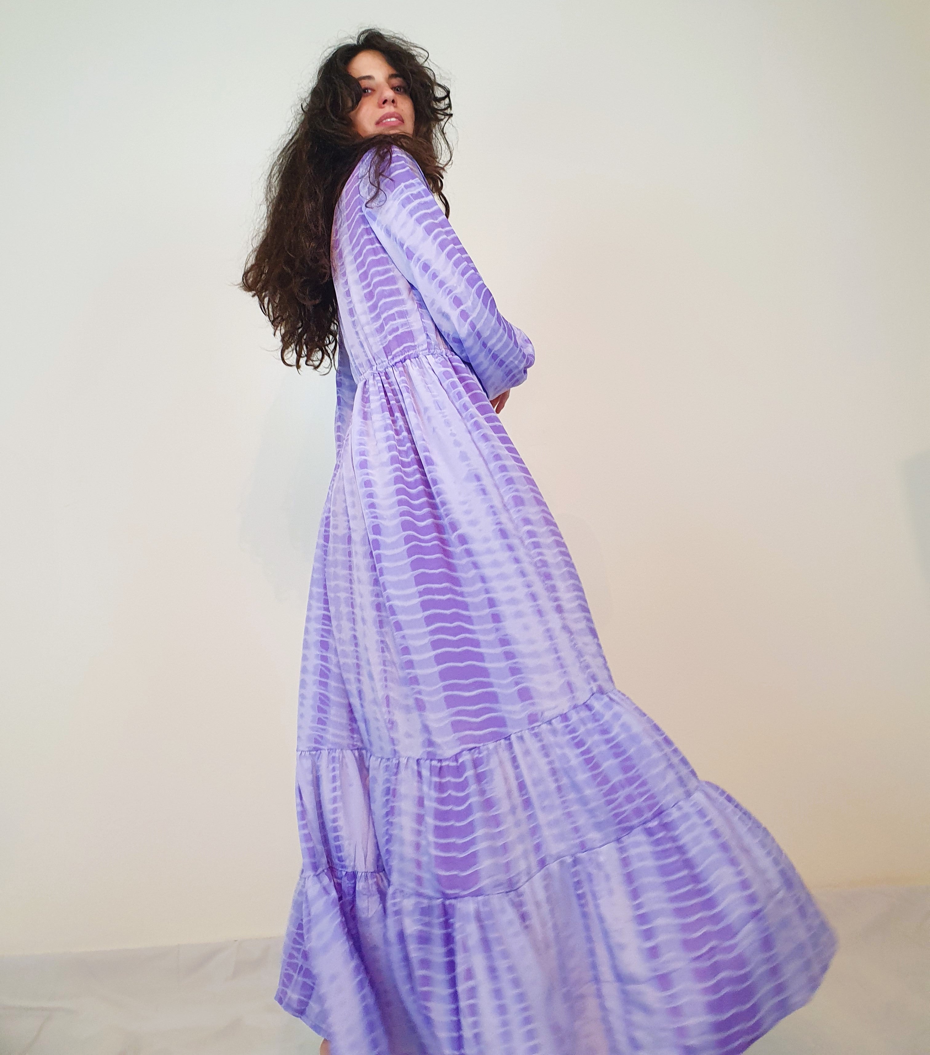 Lilac Kimono Dress - Purple Sophia Surya Artwear Lilac Kimono Dress - Purple Sophia Surya Artwear