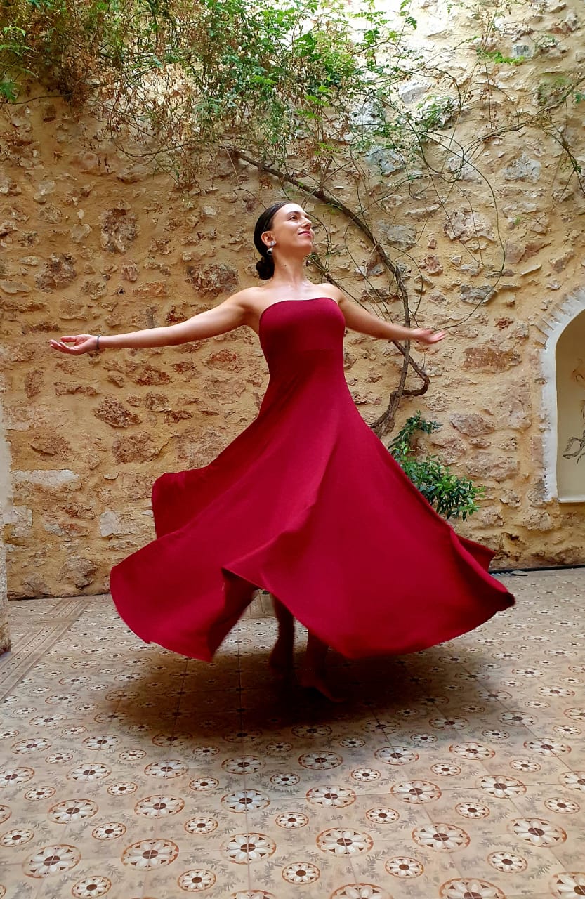 Red Lycra Sufi dress/skirt