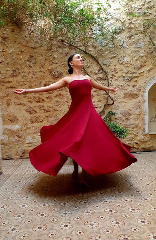 Vestido/falda sufí de Lycra roja