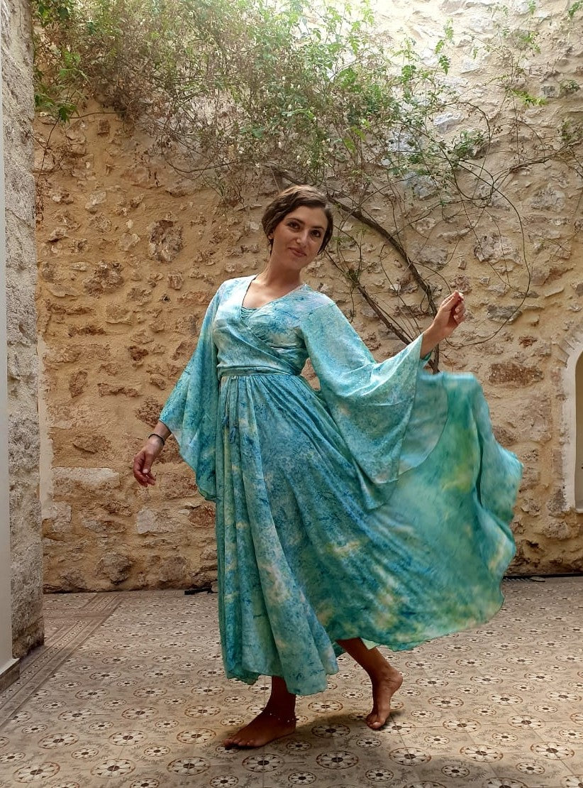 SET - Vestido/Falda Saraswati con top Mariposa - Azul claro