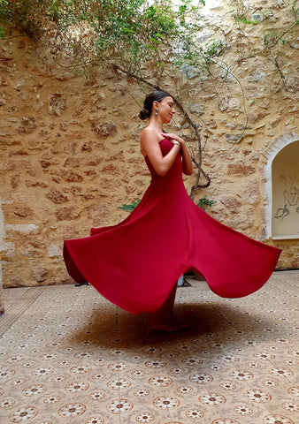 Vestido/falda sufí de Lycra roja