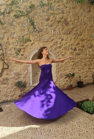 Vestido Sufi De Lycra - Púrpura