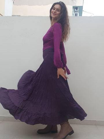 Cotton Gypsy Skirt - Purple
