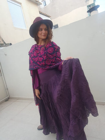 Cotton Gypsy Skirt - Purple