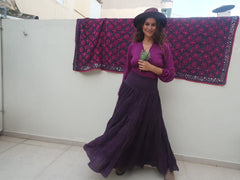 Cotton Gypsy Skirt - Purple