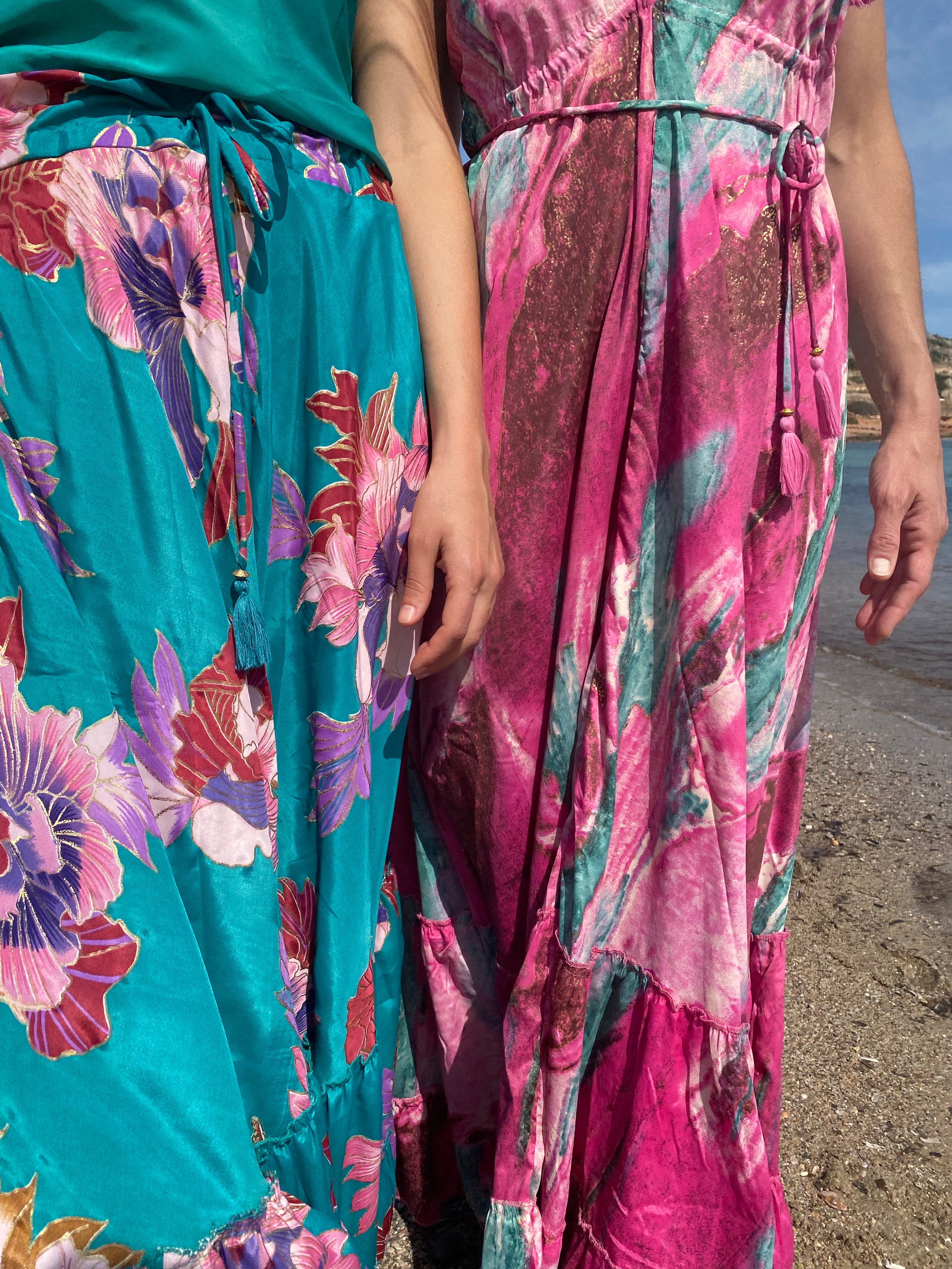 Naiad Set Dress and Butterfly Top- Pink, Green – Sophia Surya