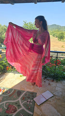Saraswati Set_  Butterfly Top and Skirt_ Pink