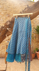 100%Silk Skirt - Blue