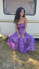 Saraswati Set_  Pink Butterfly Top and Purple Dress
