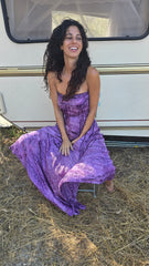 Saraswati Set_  Pink Butterfly Top and Purple Dress
