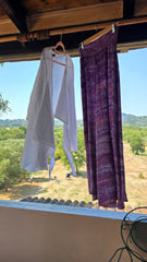Saraswati Set - Purple Skirt and White Butterfly Top L/XL