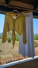Saraswati Set- Golden Top and Saraswati White Skirt