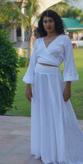 SET - Saraswati with Button shirt - White