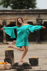 Saraswati Short Dress - Emerald Green