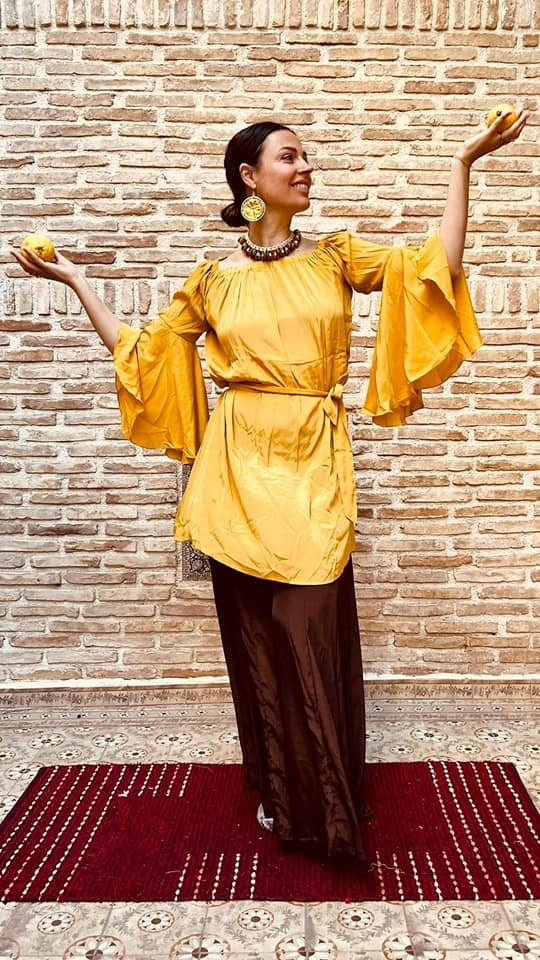 Vestido Corto Saraswati - Amarillo