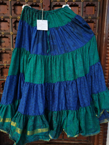 Falda Gitana Unique - Verde/Azul